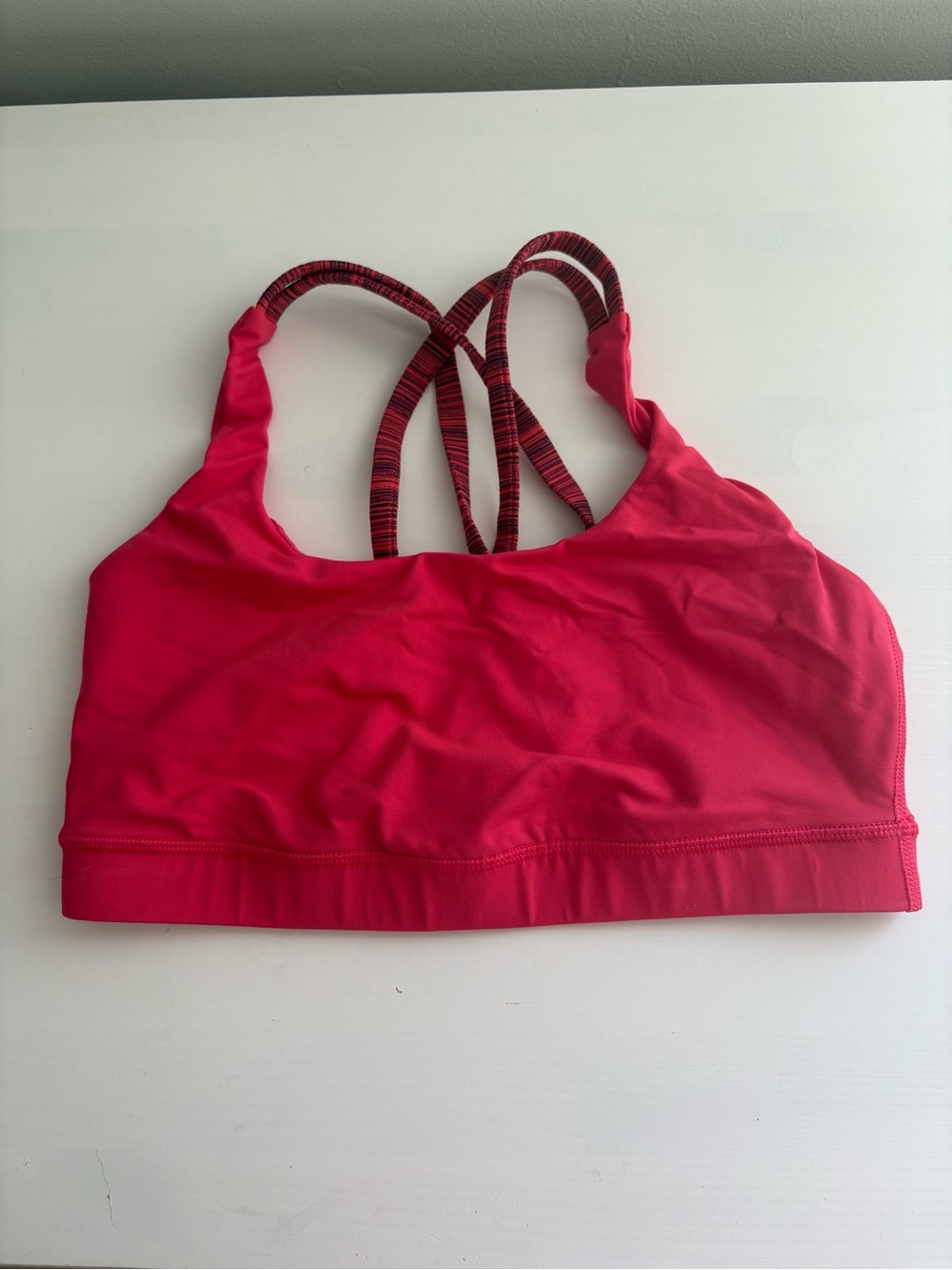 lululemon athletica Hot Pink Strappy Sports Bra - energy bra - size 8